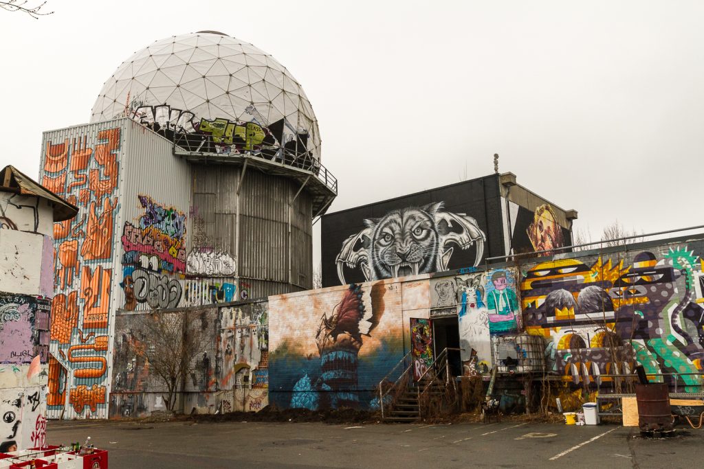 Teufelsberg domes with graffiti